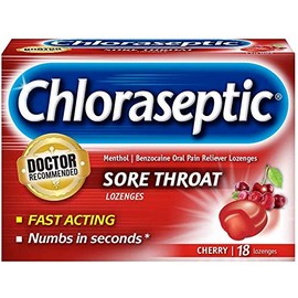 Chloraseptic Sore Throat Lozenges, Cherry Flavor, 18 Count