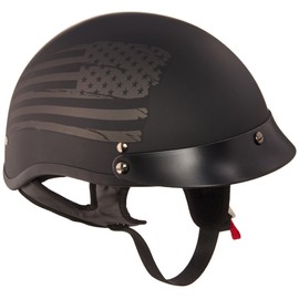 TORC T53 Unisex-Adult Half-Size-Helmet-Style Black Hills Motorcycle Half Helmet with Graphic (Flag) (Black, X-Large)