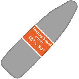 UFETGYG Ironing Board Cover, Full Size Scorch Resistant Padding, Silicone Coating,Elastic Edge, Heavy Duty Iron Pad Covers Standard Boards, 15" x 54" (Silver)