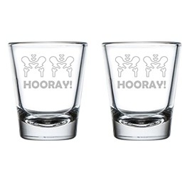 MIP Set of 2 Shot Glasses 1.75oz Shot Glass Hip Hip Hooray Funny Physical Therapy Therapist Gift