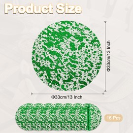 sourcing map 16Pcs Green Disposable Round Placemats, 33cm/13" Metallic Glitters Foil Thin Mesh Table Mats Pressed Foil Table Doilies Decor for Party Weddings Christmas Thanksgiving