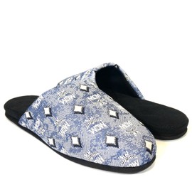 MCM Unisex Visetos Logo Canvas Room Slippers Vintage Blue S/M (MSRP $280)