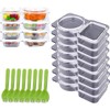 8Pcs Reusable Snack Containers, Double Compartment Snack Pot, Reusable Snack