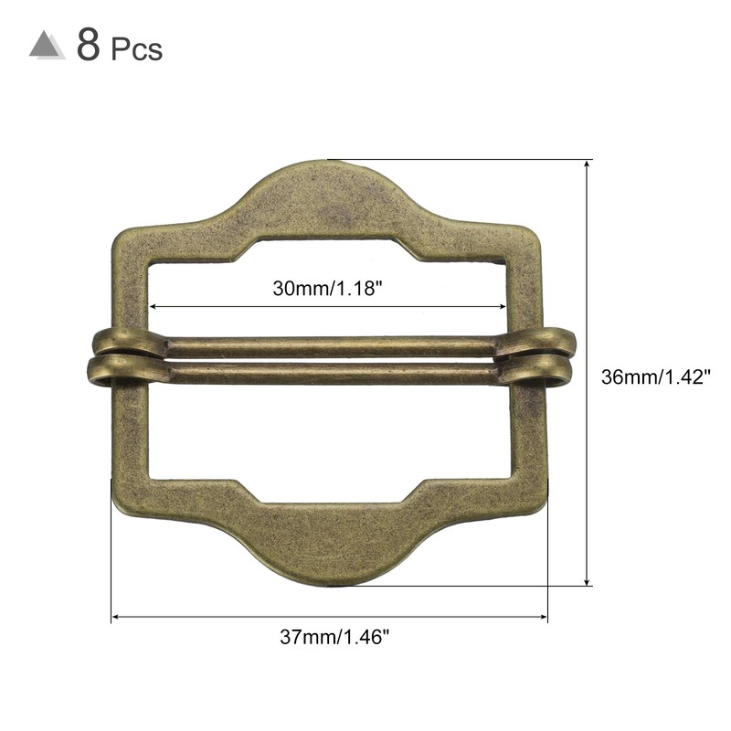 sourcing map 8Pcs Metal Adjuster Slide Buckles, 30mm Webbing Strap