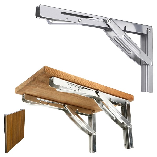 FreeTec Folding Shelf Bracket 12'' Outdoor Heavy Duty Long Release