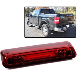 PIT66 LED 3rd Brake Light, Compatible with 07-10 Ford Explorer Sport Trac/04-08 Ford F150 Lobo/06-08 Lincoln Mark LT Third Brake Stop Lamp Light Red Lens Black Housing