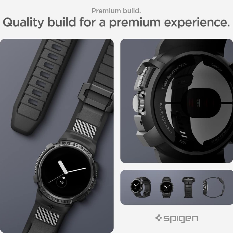 Spigen Pixel Watch Rugged Armor Pro Variation, Polycarbonate Thermoplastic Polyurethane