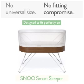 Bassinet Fitted Sheets Compatible with SNOO Happiest Baby Oval Bassinet – Snuggly Soft 100% Jersey Cotton – Beige + Rusty Brown – 2 Pack
