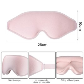 Sleep Eye Mask, 3D Contoured Sleep Mask Light Blocking Sleep Mask for Women and Men, Soft and Comfortable Night Eye Blinder, Suitable for Travel, Flight, Lunch Breaks, Sleeping, Meditation (Pink)