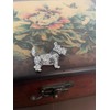 Crystal Dog Brooch, Silver Cubic Ziconia Westie Highland Animal Pin