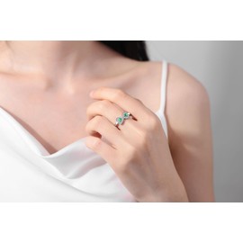 S925 Sterling Silver Ring For Women Infinity Ring Heart Rings With Cubic Zirconia Adjustable Rings Forever Love Thumb Rings For Women Valentines Birthday Jewellery Gifts(Green)