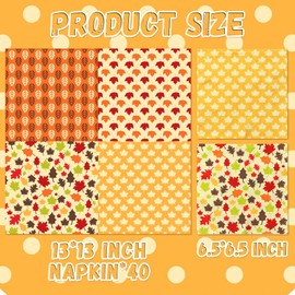 Fall Napkins, 40Pcs Fall Maple Leaves Fall Paper Napkins Disposable Fall Party Decorations Napkins for Thanksgiving Autumn Harvest Party Supplies, Fall Disposable Napkins for Fall Party Supplies