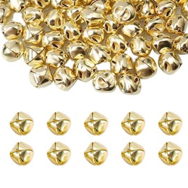 Nzexlyva 100 Pcs Bells for Crafts, Christmas Bells, Tiny Bell for Crafting, Christmas Tree Decorations, Metal Crafts Musical Sleigh Beads for Festival Decoration DIY Jewellery Toys Making