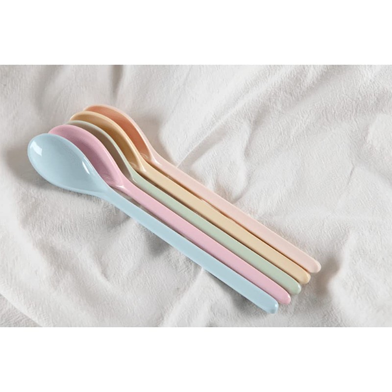 5 Pcs Long Handle Melamine Spoons Colorful Coffee Spoons Cocktail