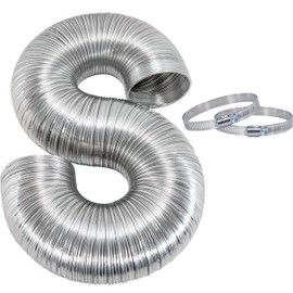 Eastman 8 Foot ArmorFlex Dryer Vent, Flexible Aluminum Duct with Clamps, Semi-Rigid, 69028