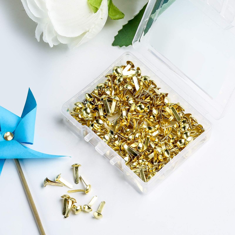 200 Pcs Split Pins, Metal Paper Fasteners Mini Brads, 4.5mm