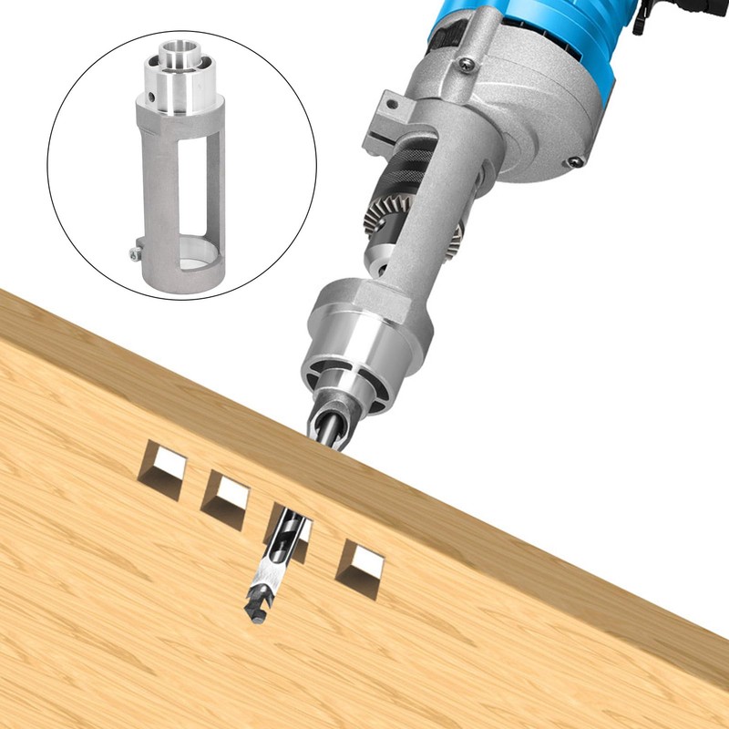 Square Hole Drill Bit Adapter Bracket,Screw Reinforced Fixation Mortising Attachment