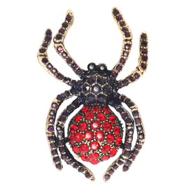 Broche de araña de color dorado vintage con cristales de imitación de insectos, ramillete de araña, para cumpleaños, Cristales,