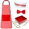 Waiter Costume Kit 4 Pcs Fast Food Soda Jerk Hot