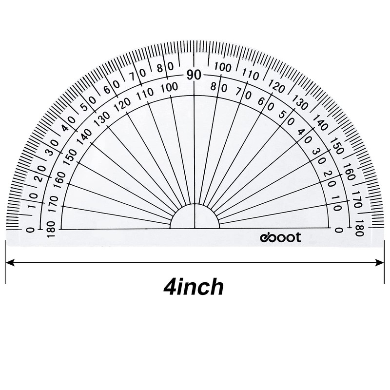 EBOOT 100 Pcs Math Protractors Plastic Protractor 180 Degrees, 4
