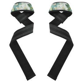 Muñequeras y correas de elevación de flores y hojas blancas de magnolia correas antideslizantes de 26 pulgadas para levantamiento de potencia, entrenamiento de fuerza, bandas de resistencia para hacer
