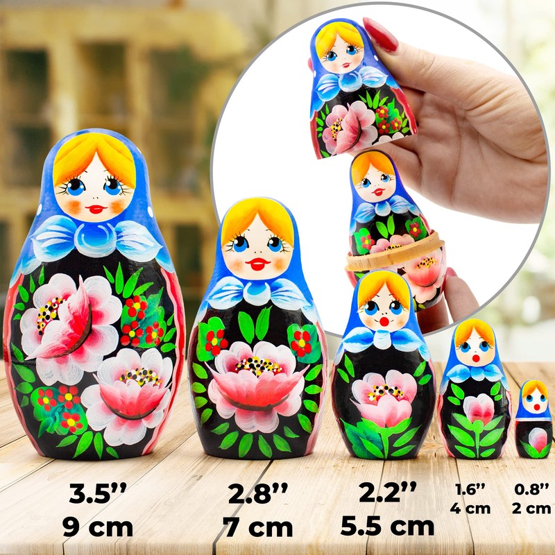 Russian Nesting Dolls Set of 5 pcs - Matryoshka Doll