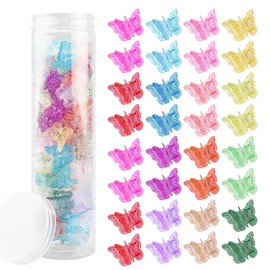 Ahoney 60PCS Mini Butterfly Hair Clips for Hair with Box Glitter 90s Y2k Hair Accessories for Girls Women 10