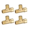 sourcing map Brass Tee Pipe Fitting, 3/8"(Male x Male x