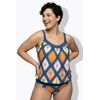 Ulla Popken Tankini, Enya, Hawaiian Chess Set, Blu Balena, 46-48