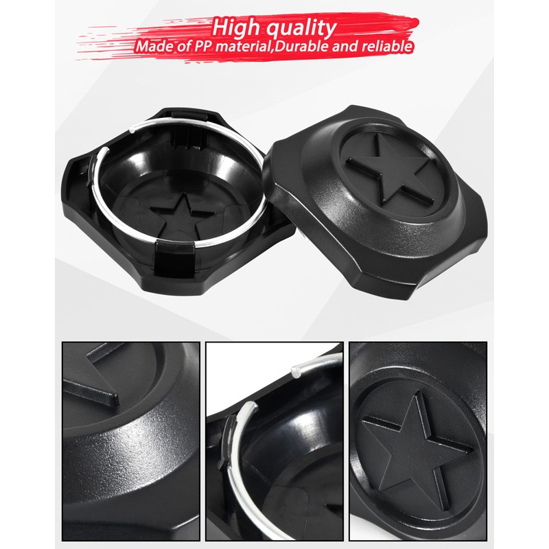 SAUTVS Black Wheel Hub Caps for Polaris RZR XP 1000/XP
