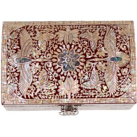 February Mountain Mother of Pearl Trinket Box - Vintage room decor Jewelry storage organizer Unique Gifts for Women who has everything Birthday Anniversary Wedding Christmas