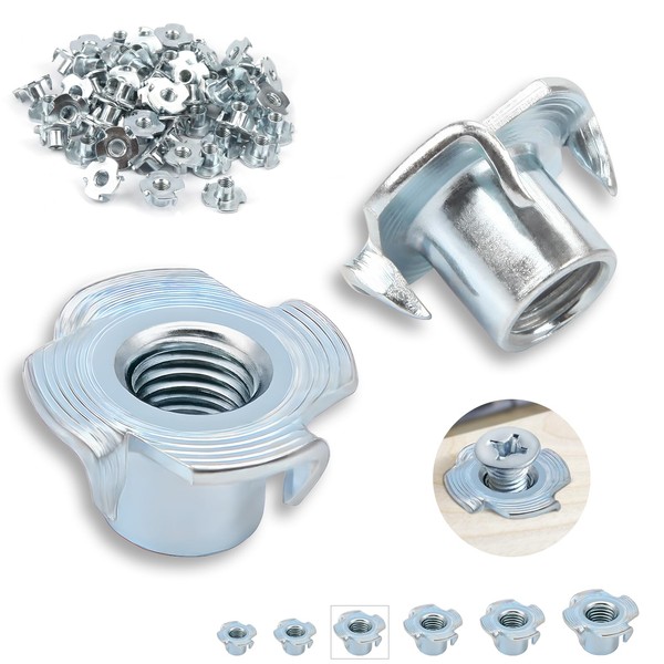 Pack of 60 Drive-In Nuts M6 x 9 mm Galvanised