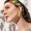 MALOYANVE Bohemian Flower Earrings for Women Delicate Big Double Layered