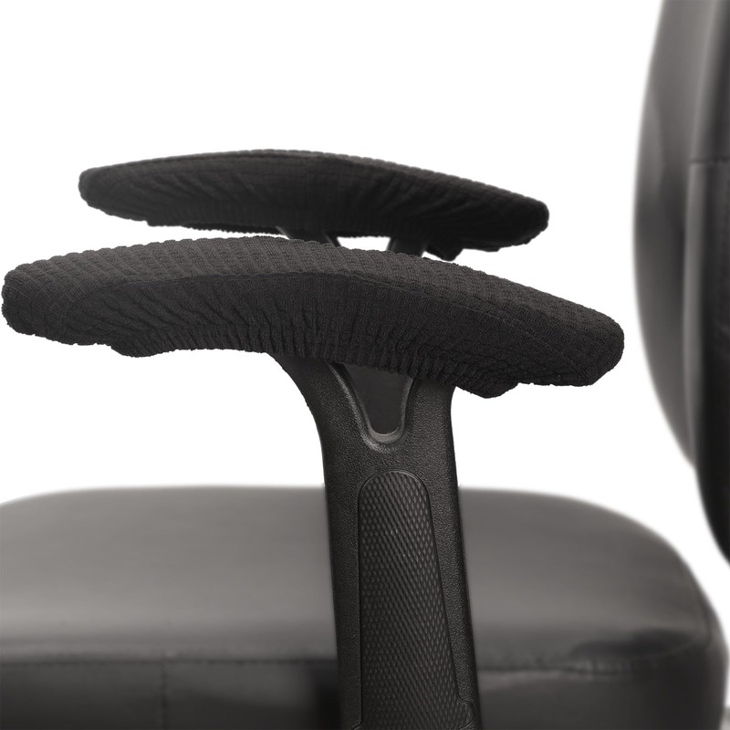 Melaluxe Stretch Office Chair Armrest Covers, Arm Rest Slipcovers (Black)