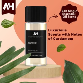 24K Magic Scent Diffuser Oil 20mL - Inspired by Luxury Hotel W Hotels - Formulated with Bergamot, Lemon, Lemongrass, Magnolia, Jasmine, Lily, Koa Wood, Musk - Aromatherapy Home Fragrance