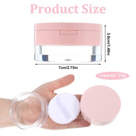 Loose Powder Cocntainers with Sponge Powder Puff and Mirror, No Leaks Empty Plastic Cushion Foundation Container Reusable Makeup Case with Lid