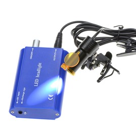 DOC.ROYAL 5W Portable LED Headlight Clip On LED Light Iron Frame Headlamp with Latest Type Carry On Battery (DY-008) (Blue)