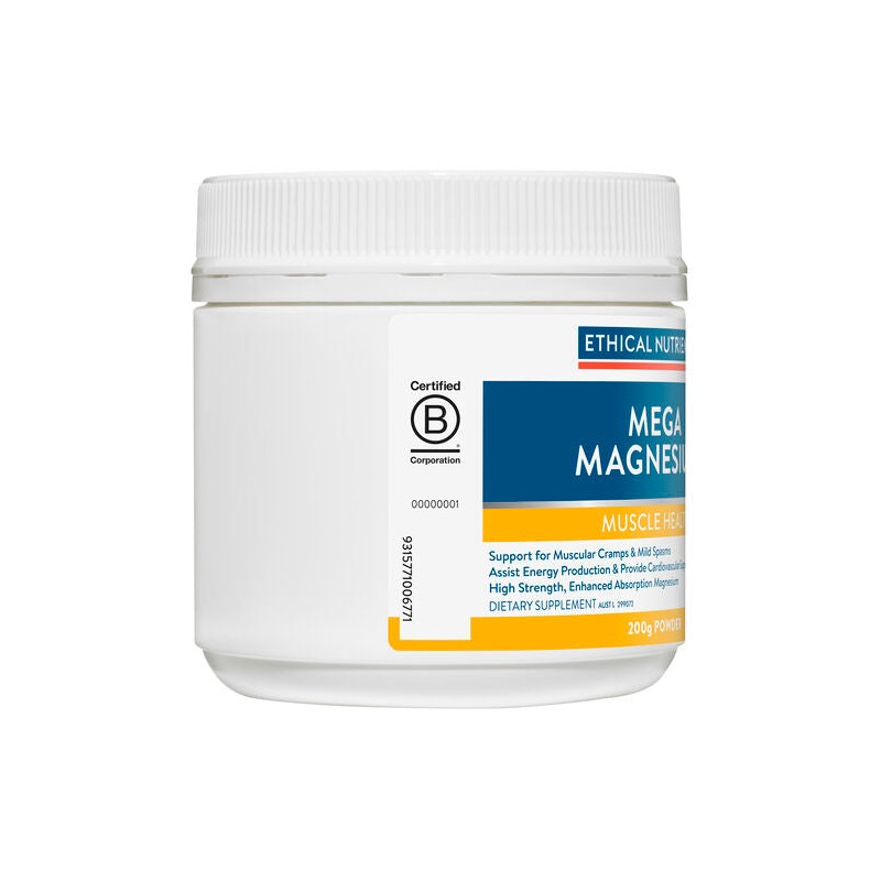 Ethical Nutrients Mega Magnesium Powder Raspberry 200g