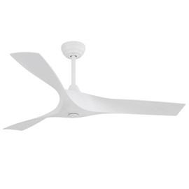 Donext 52" Ceiling Fan Indoor without Light, 3-Timer with Quiet Energy Saving, 3 blades Propeller Ceiling fan with Remote, Matte White