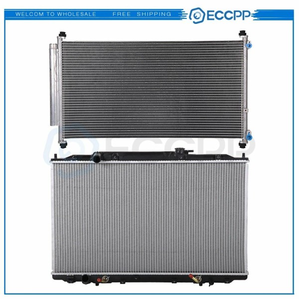 ECCPP Aluminum Radiator & AC Condenser Cooling Kit For 2005-2010
