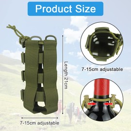 DURANTEY Tactical Bottle Holder, Water Bottle Bag, Adjustable Width of 7-15 cm, Water Bottle Bag, Backpack, Field Bottle Bag, Drawstring Water Bottle Holder for Camping, Hiking, Outdoor Sports
