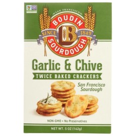 Boudin Sourdough Crackers Garlic Chive 5 oz (Pack of 12)