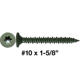 Jake Sales #10x1-5/8" Cement Board Torx/Star Head Screws Sharp Point for Fastening Cement Backer Board/Cement Board/Tile Board -Torx/Star - T-25 Torx Head - (5 Pound 665 Approx. Screw Count)