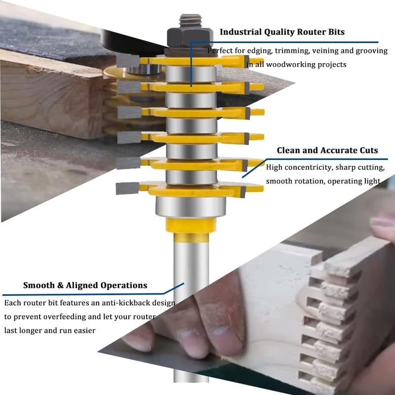 TAIWAIN 1/2" Shank Router Bit 41 PCS Frame Crown Mitered