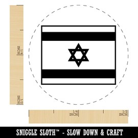 Israel Flag Self-Inking Rubber Stamp Ink Stamper for Stamping Crafting Planners - 1/2 Inch Mini - Pink Ink
