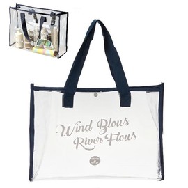 RONGUI Plastic Bag, Transparent Pool Bag, For Adults, Girls, Beach Bag, Large, Clear Bag, Swimming, navy