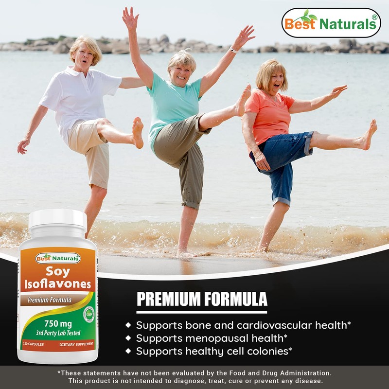 Best Naturals Soy Isoflavones 750 Mg 120 Capsules (120 Count
