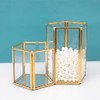 SLHEQING Makeup Brush Holder Gold Cosmetic Organiser 2 Compartments Glass