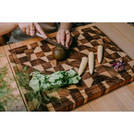 LUBAN Walnut Wood Cutting Board 20x15x1.5 Inch, Premium Walnut Cutting Board with Juice Groove, Butcher Block Cutting Board for Kitchen, End Grain Cutting Board Made of Sustainable Black Walnut Wood