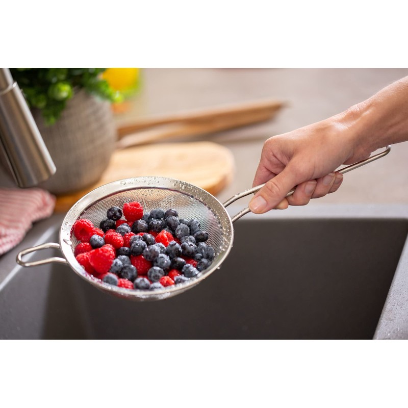 Chef Craft Select Mesh Strainer, 8 inch diameter, Stainless Steel
